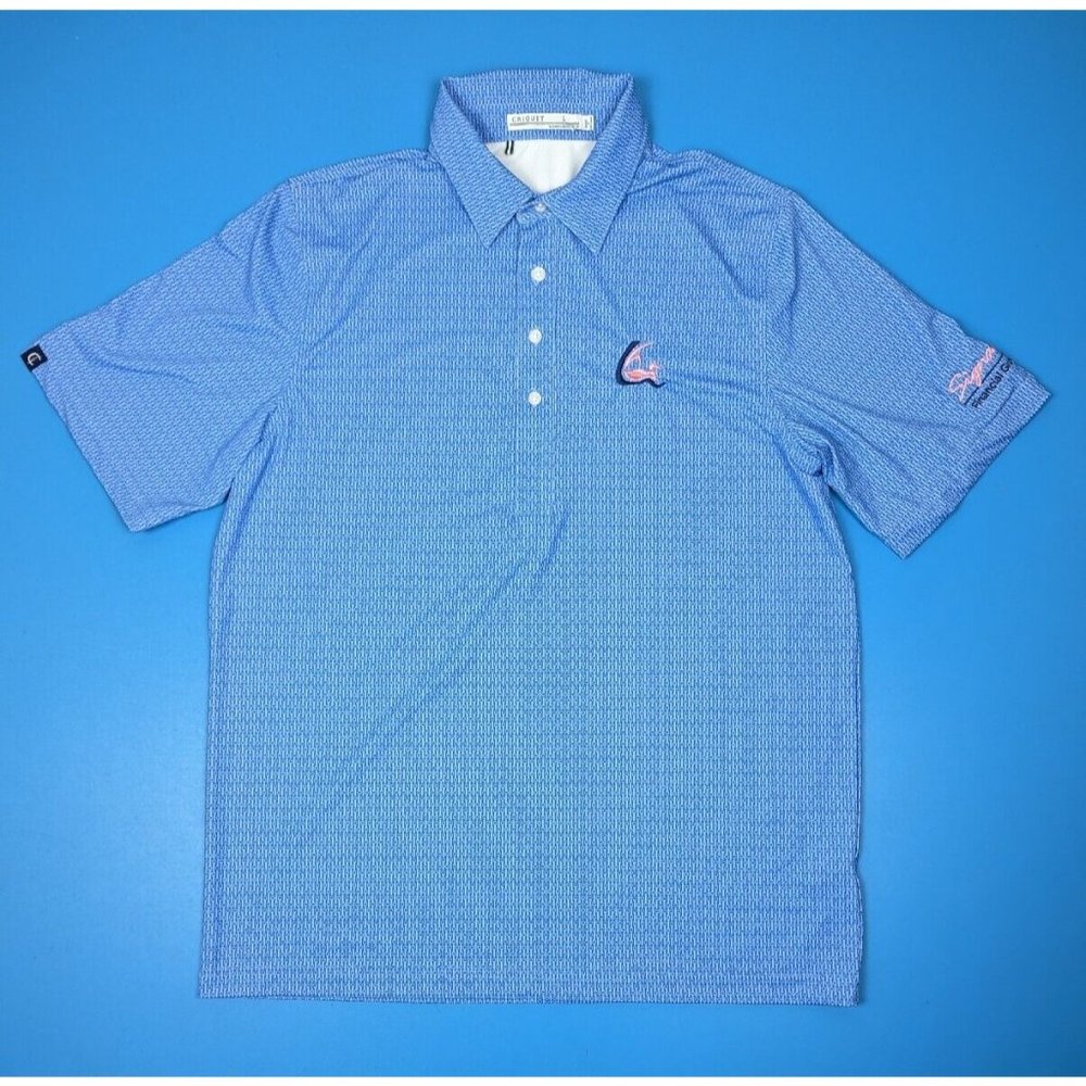 Criquet Men's Polo 4 Button Preppy Golf Performance Shirt Poly Spandex Large